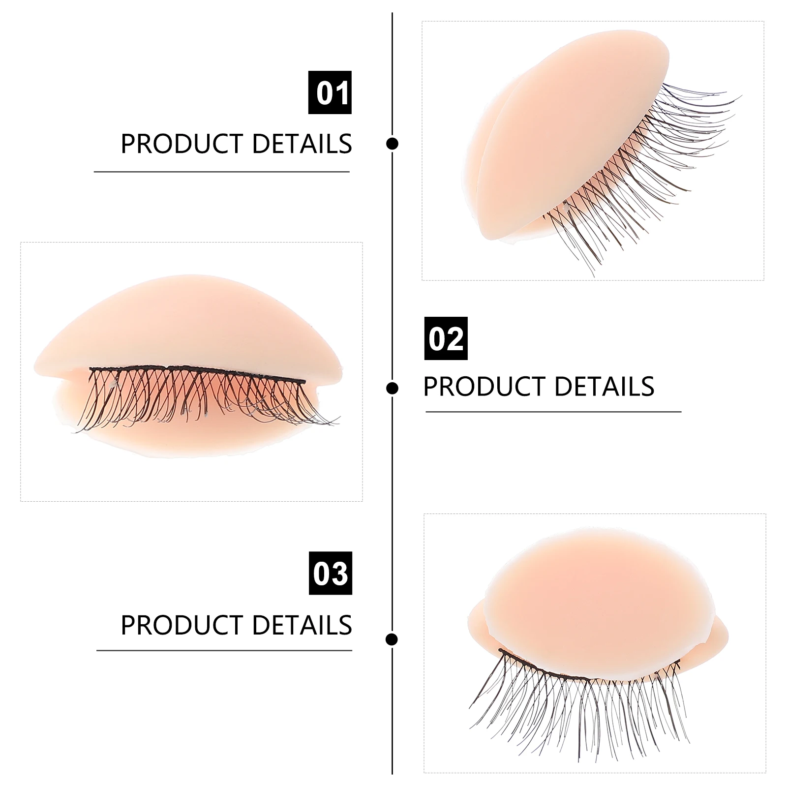 

Eyelash Practice Head Silicone Replacement Eyelids Lash Extension Training Tool Makeup Stain Resistant Reusable