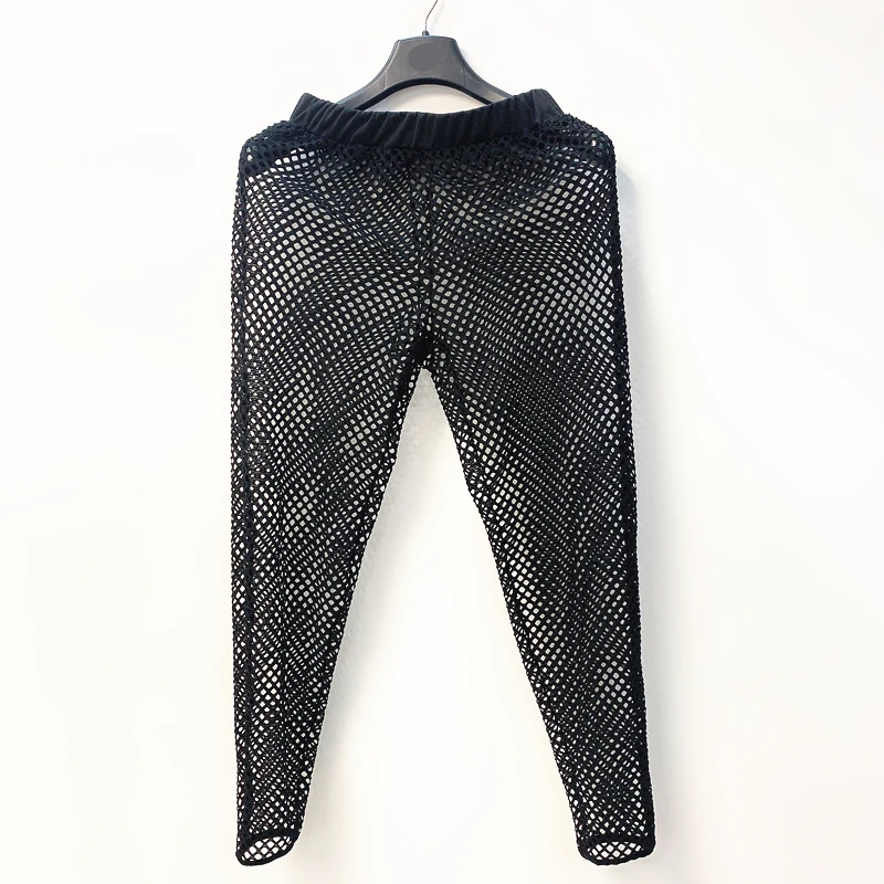 Bohemian Style High Waist Mesh Hollow out Breathable Casual Beach Holiday Five-Quarter Pants Women's Summer Thin Polyester