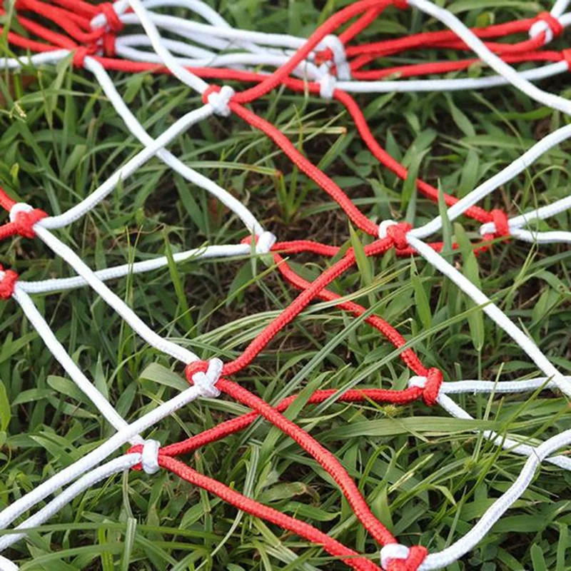 Outdoor Basketball Baskets Football Volleyball Large Nylon Red + White Braided Mesh Net Bag Sports Accessories