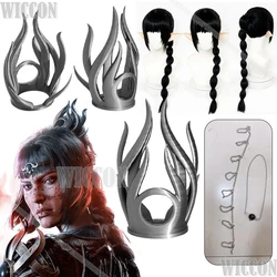 Anime Shadowheart 3D Printed Hairpin Game Baldur's Jenevelle Hallowleaf Acolyte BG3 Gate 3 Cosplay Wig Head Chain props Women