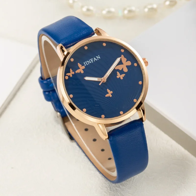 Elegant Simple Butterfly Design Dial Design Ladies Watches Women Fashion Luxury Dress Watch Casual Woman Quartz Leather Clock