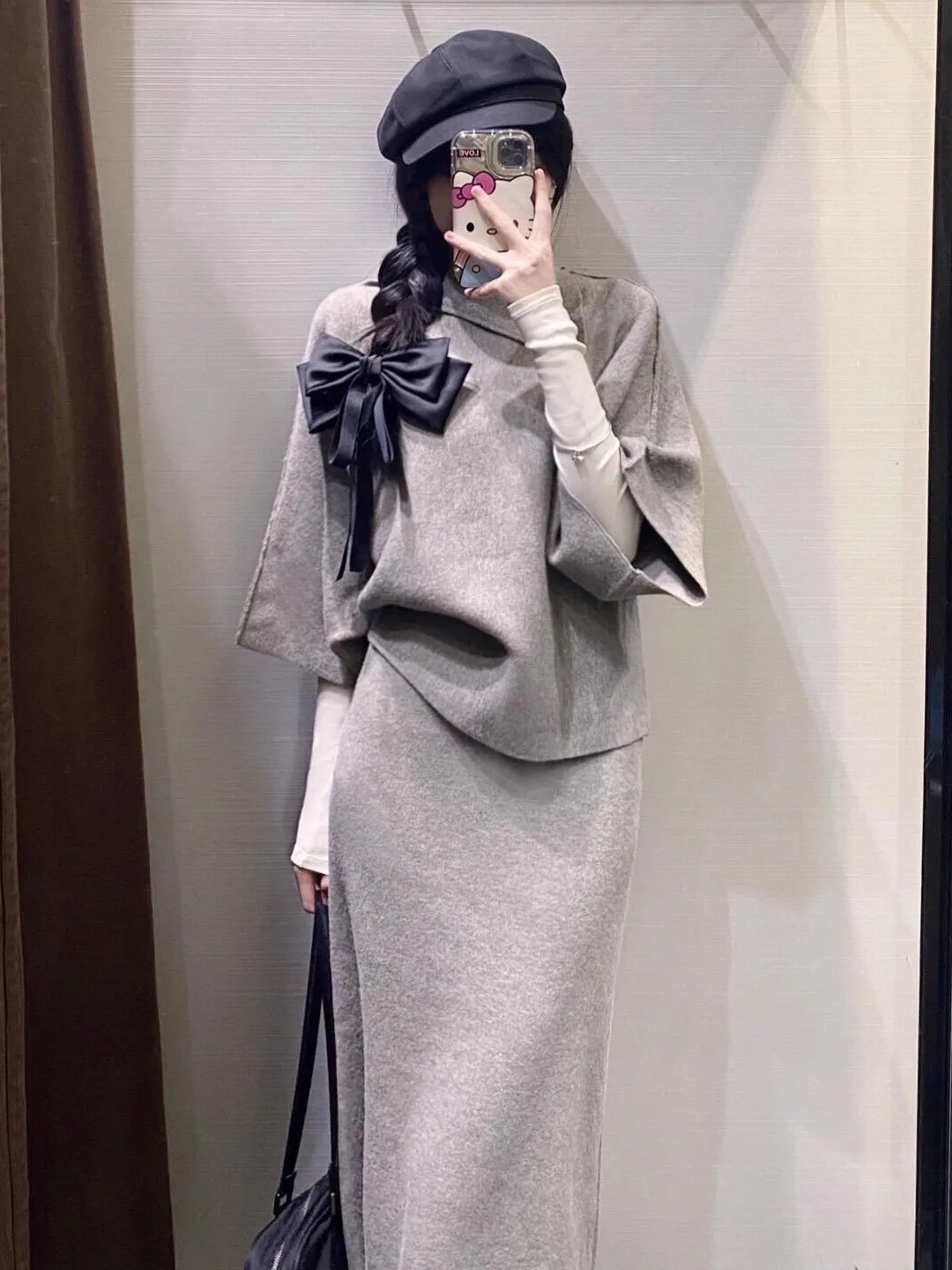 الحلو Batwing Sve محبوك سترة فضفاضة تناسب عادية Sle ألياف البوليستر عادية فضفاض تريكو ربيع الخريف وصول جديد #2