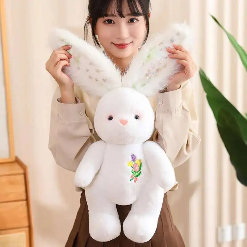 Annie Coniglio Peluche Simpatico Orecchie Lunghe Coniglio Bambola Bambini Comfort Lenitivo Giocattoli Morbido Peluche Giocattolo Ragazza Regalo Decorazioni per la Casa