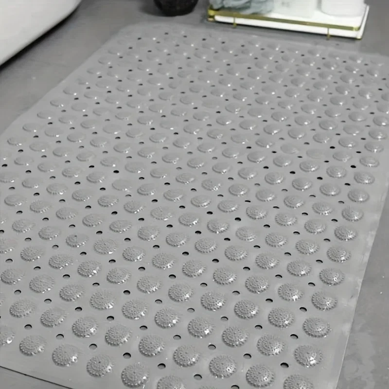 1PC Bath Tub Mat Non-Slip Shower Mats With Suction Cups, Machine Washable Suction Backed Drain Holes Bathtub Mats Bathroom Mats