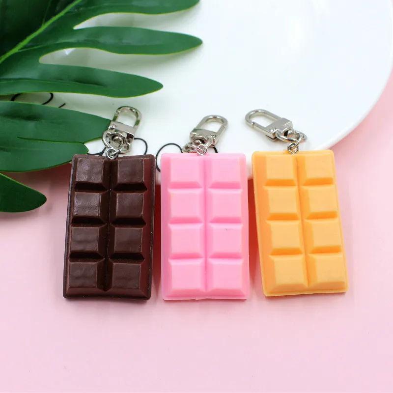 3pcs Lovely Dessert Keychain Afternoon Tea Key Ring Simulated Chocolate Food Key Chain Women Girl Gifts Handmade Jewelry