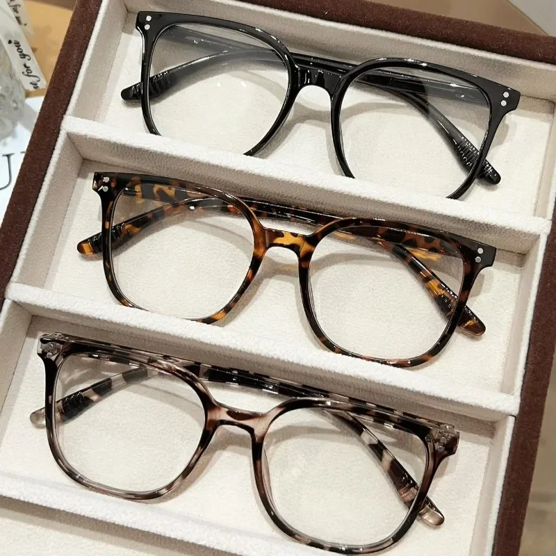 1 قطعة/3 قطعة/4 قطعة نظارات بإطار مربع بسيط وأنيق مع تصميم برشام، إكسسوار عصري للارتداء اليومي