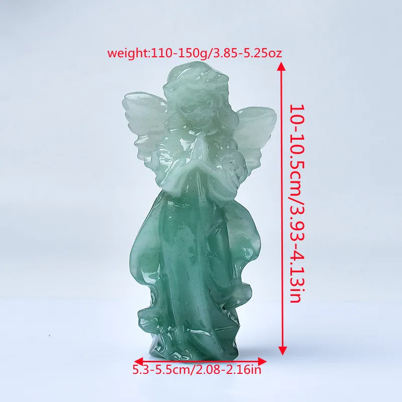 1pc Natural Rose Quartz Loveliness Angel Statue Craft Decor Selenite Carving Angel Healing Crystal Energy Stone Witchcraft Gifts