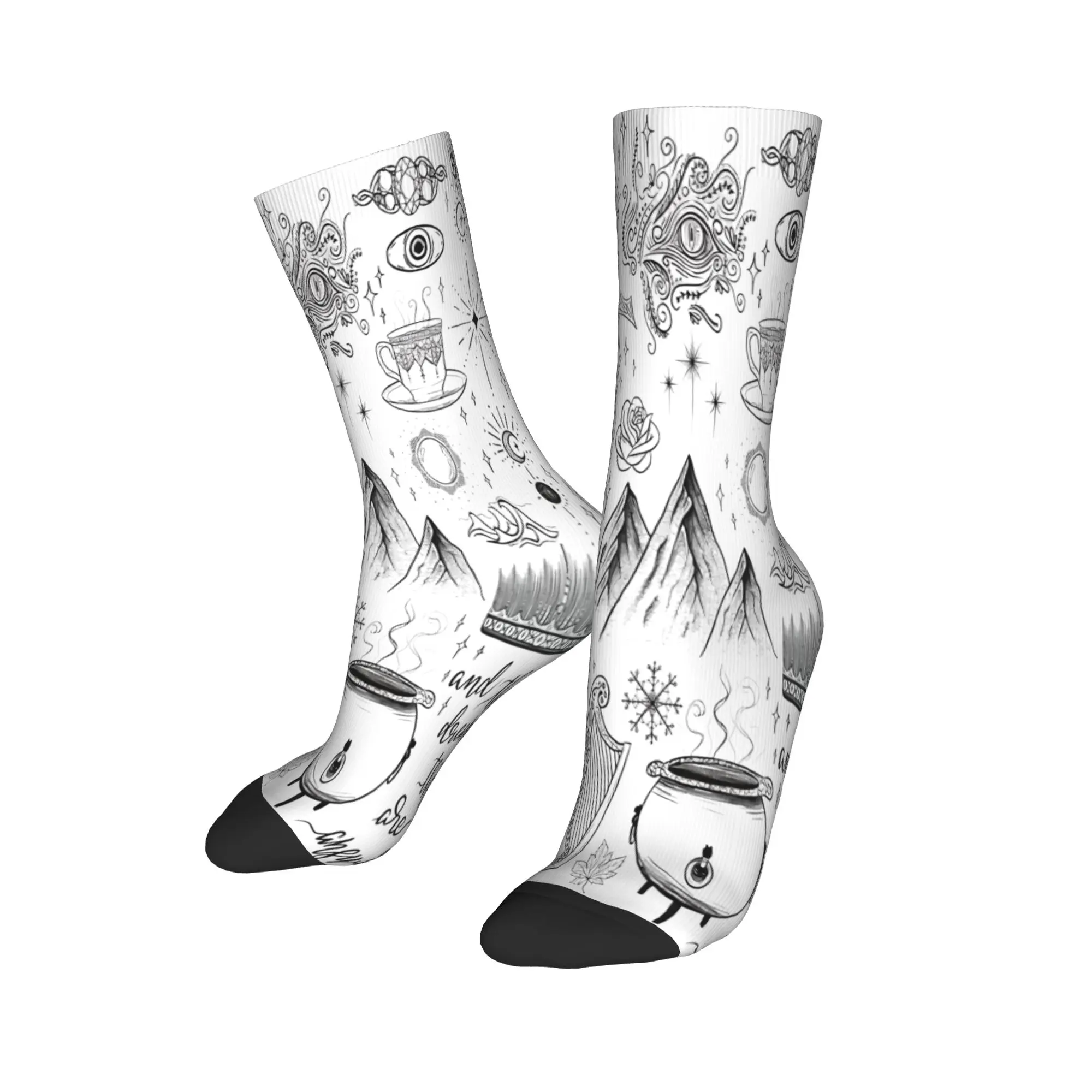 Practical Magic Witchcraft Occult Celestial Fantasy Mystical Socks Merch For Men Women  Soccer Socks Cozy Best Gift Idea