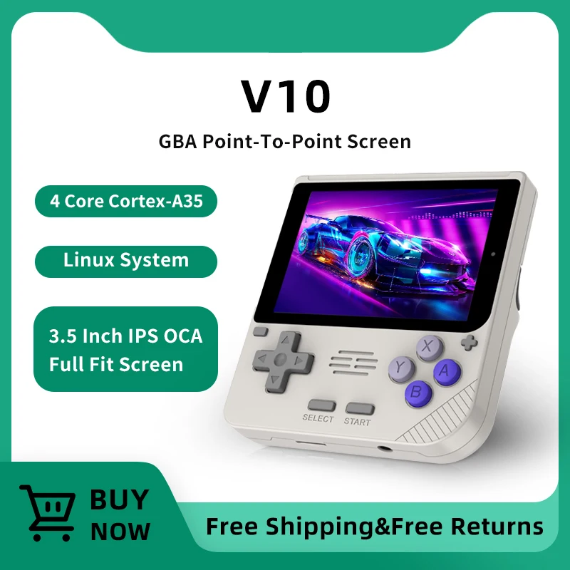 

V10 handheld game console 3.5 inches 480*320 IPS OCA full screen Opendinglinux handheld game console retro classic game console