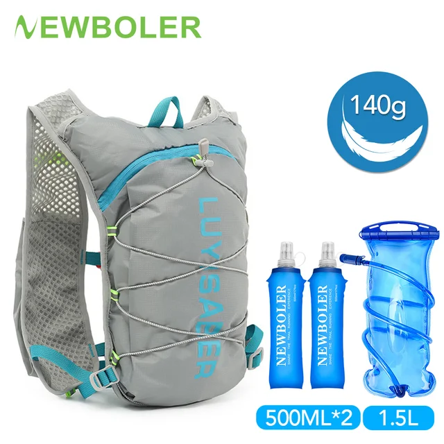 Bieganie, jazda na rowerze, bieganie w terenie, piesze wycieczki, maraton, ultralekki plecak na wodę na zewnątrz, worek na wodę 1,5 l, butelka na wodę 500 ml