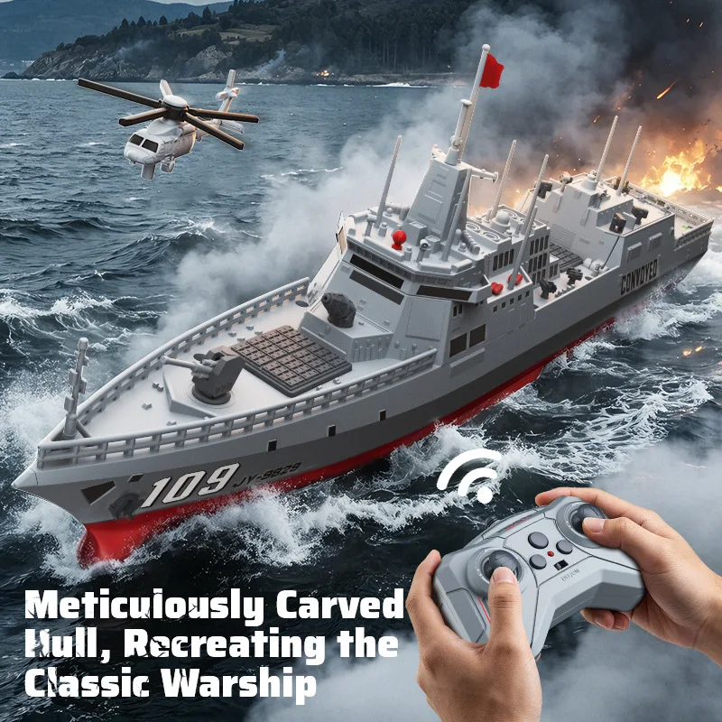 S28 Jjrc Remote Control Destroyer 2.4g Twin Motor Twin Propellers Anti Collision Durable Warship Model Auto Power Off Out  Water