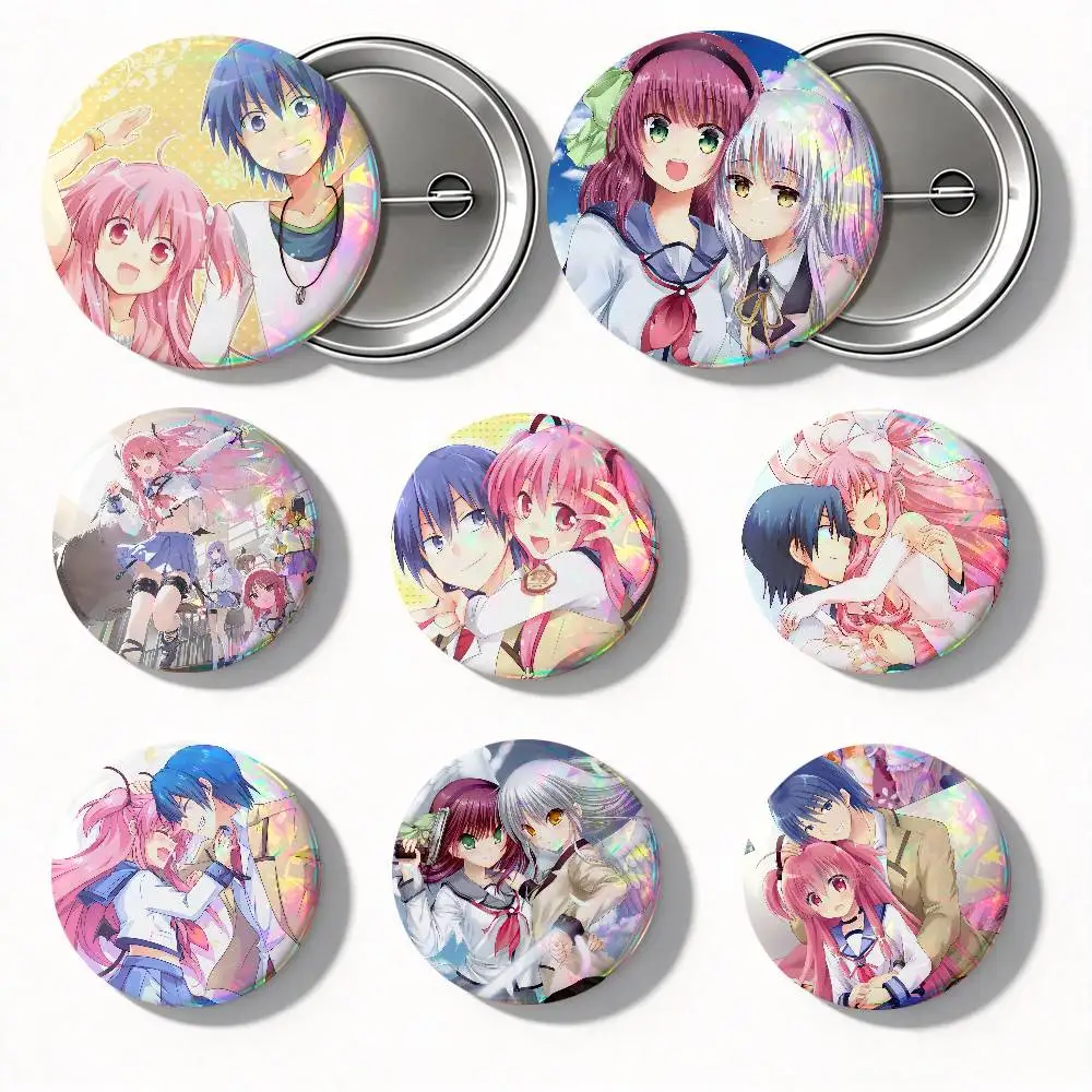 Anime Angel Beats Round Badge Creative Brooch Clothing Backpack Accessories Lapel Pin