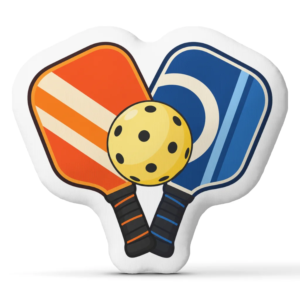 Pickleball Doubles Partner Shaped Throw Pillow Paddle Duo Decorative Cushion Sports Gift for Players Sofa Decor Home Accent