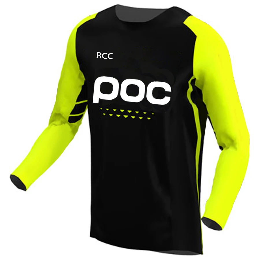 RCC POC 2024 Men Cycling Motocross Jersey Downhil Mountain Bike DH Shirt MX Motorcycle Clothing Ropa for Boys MTB T-Shirts