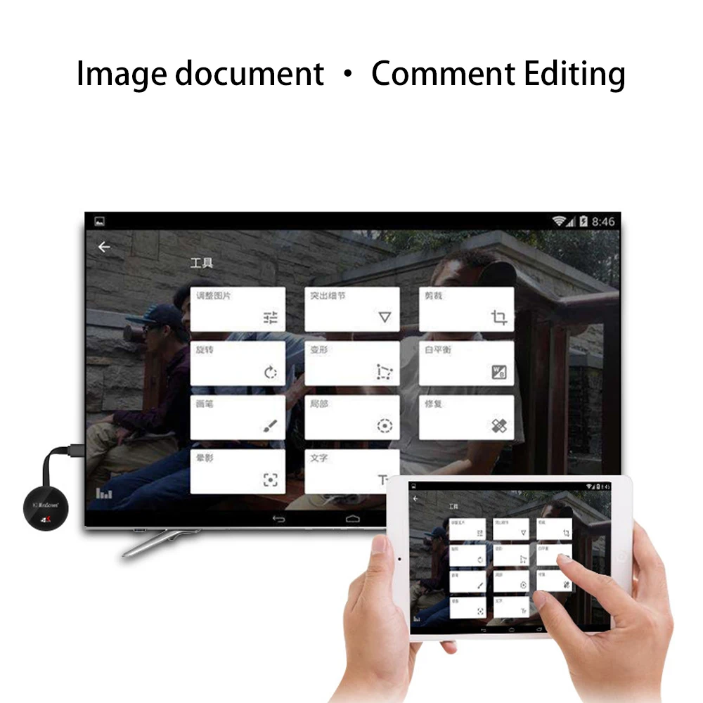 Wireless Display Adapter G7 4K &1080P Mobile Screen Cast Mirroring Receiver for iPhone Mac iOS Android to TV Projector