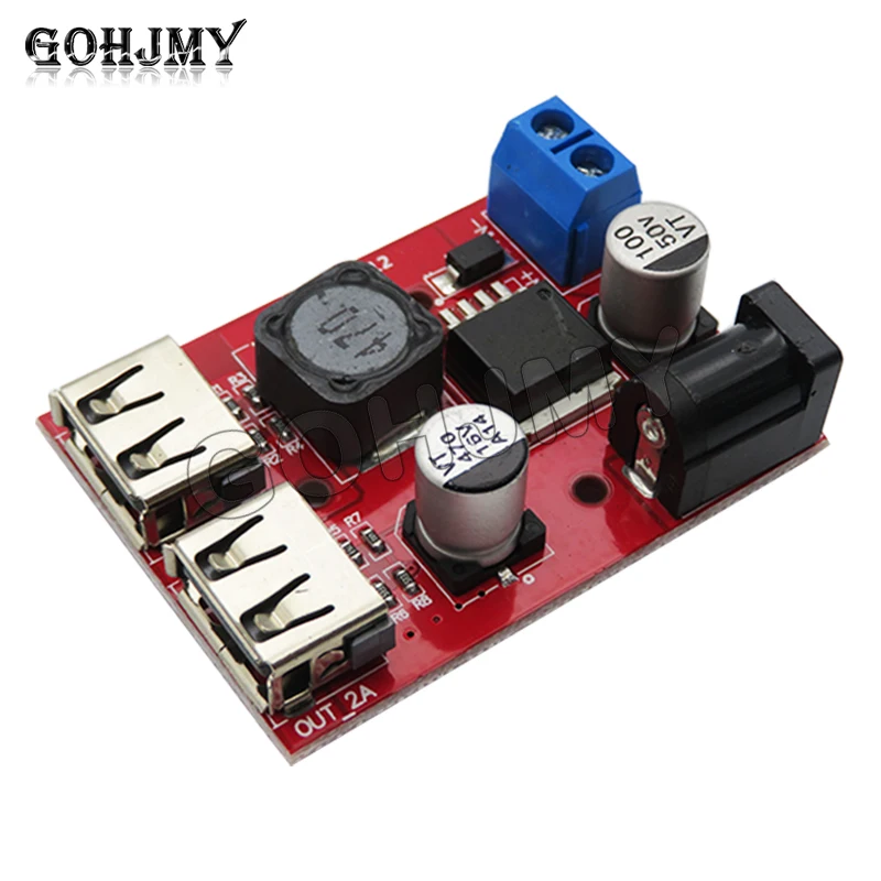 9V/12V/24V/36V to 5V voltage reduction module DC-DC on-board charging solar 3A voltage stabilization (C6B4)