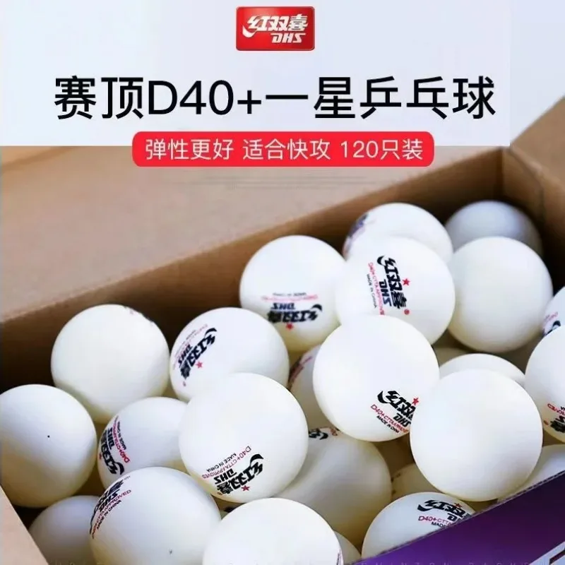 DHS-Table Tennis Ball for Table Tennis Training, ABS Seamed Poly Plastic Ping Pong Balls, D40 +, 120 Balls, 1 Star