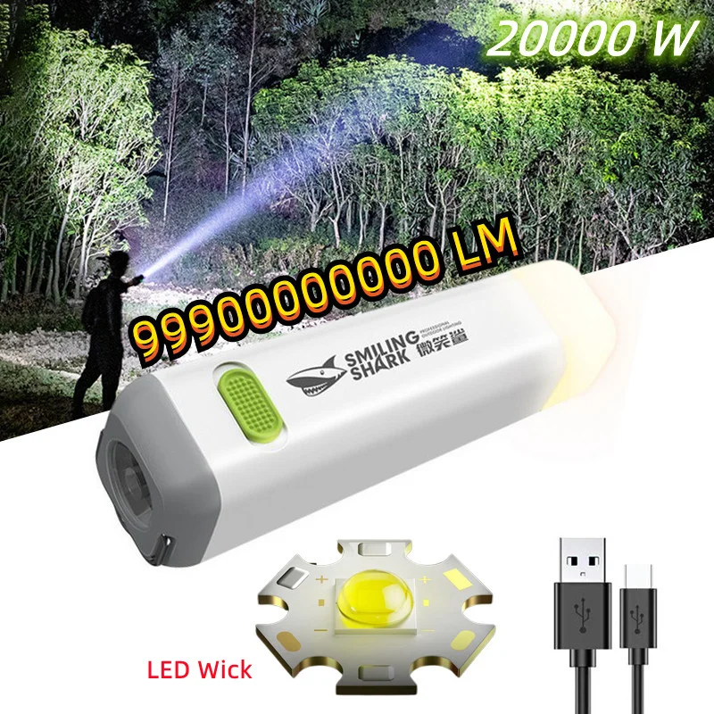 Imagem -02 - Portátil Mini Destaque Lanterna Holofote ao ar Livre Longa Duração da Bateria Impermeável Camping Luz Power Bank