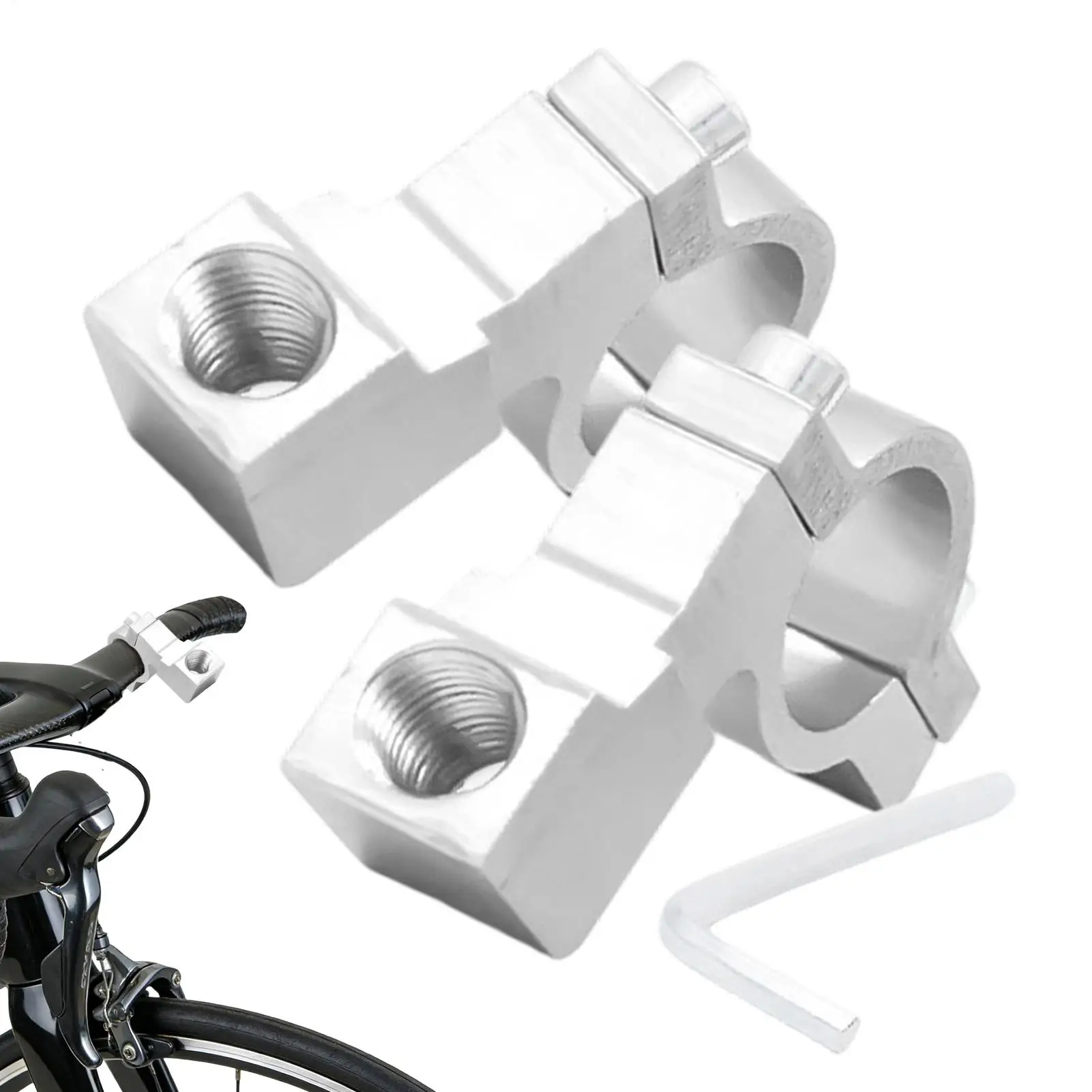 Bike Mirror Handlebar Mount 2 Pieces Aluminum Alloy Universal Adapter Motorcycle Rearview Mirrors Bracket For Hiking Outdoor