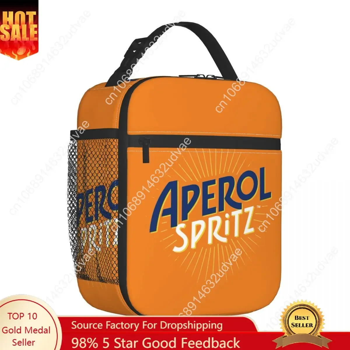 Vintage Aperols Spritz Logo Merch Insulated Lunch Bag For School Food Box Portable Thermal Cooler Bento Box