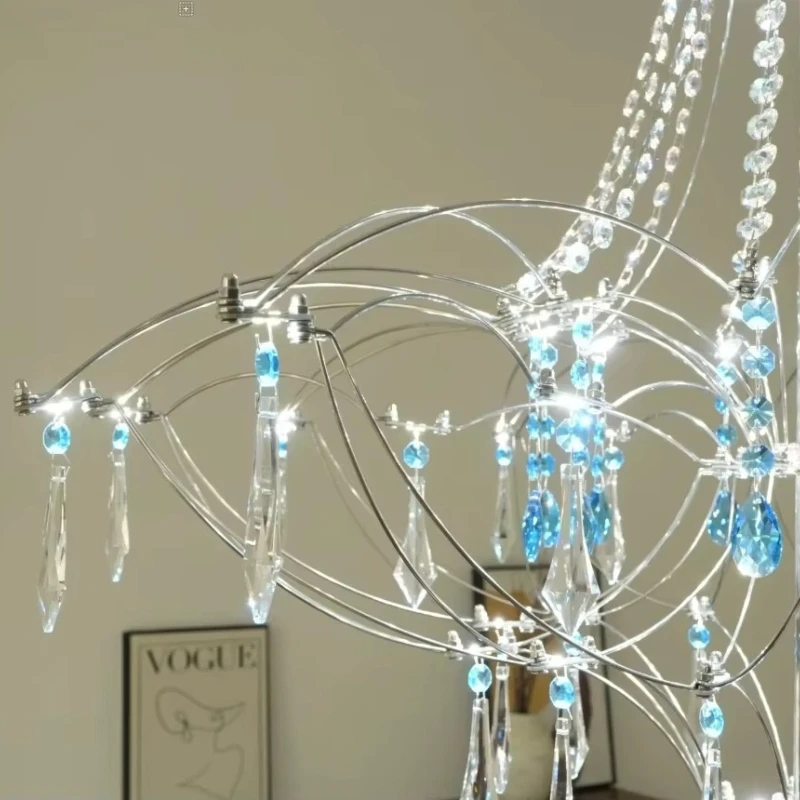 New Designer Style Light Luxury Modern Crystal Chandelier Art Villa Living Room Bedroom Dining Room High-end Lighting Fixtures