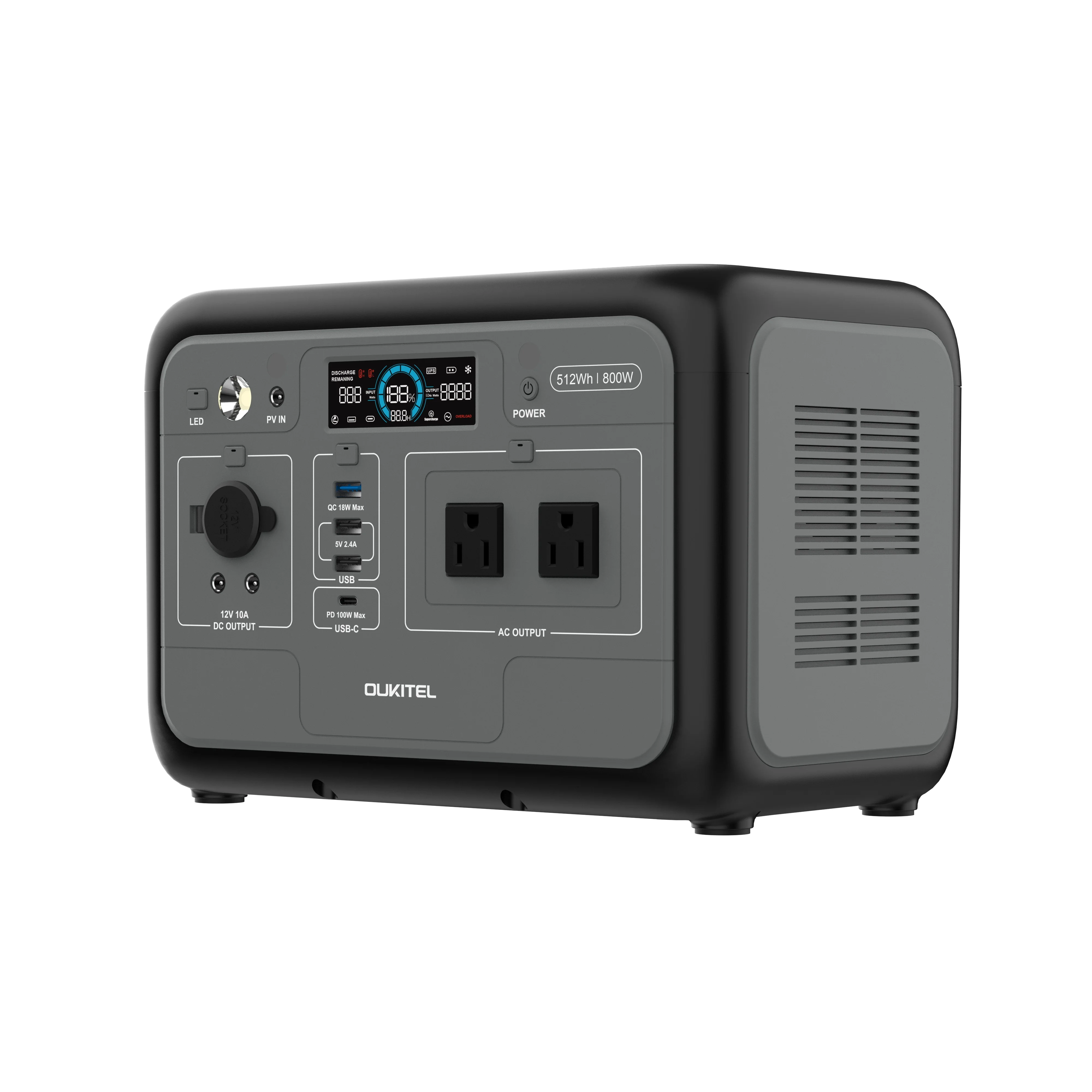 

OUKITEL P800 Solar Generator 800W UPS 512Wh Lifepo4 Battery Portable Power Station