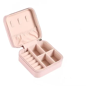 Portable Mini PU Leather Jewelry Box Velvet Lined Travel Case for Ring Earring Necklace…