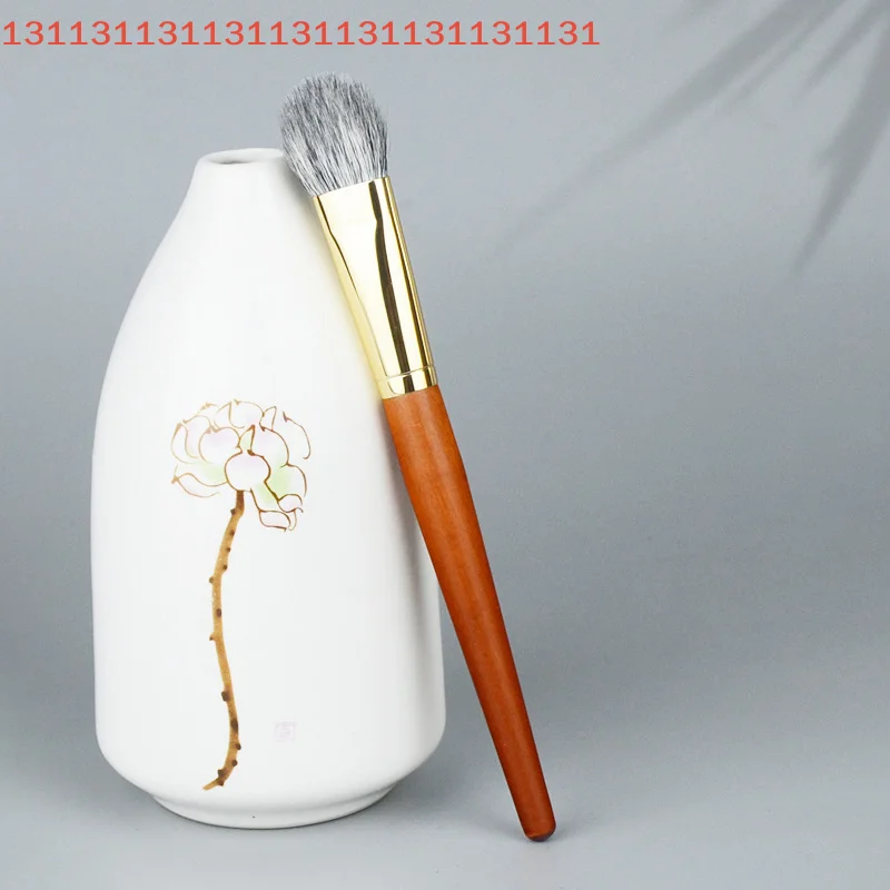 Pędzel do różu i bronzeru z naturalnego włosia koziego, profesjonalne narzędzie kosmetyczne, pędzel do makijażu twarzy, pędzel do konturowania i cieniowania.