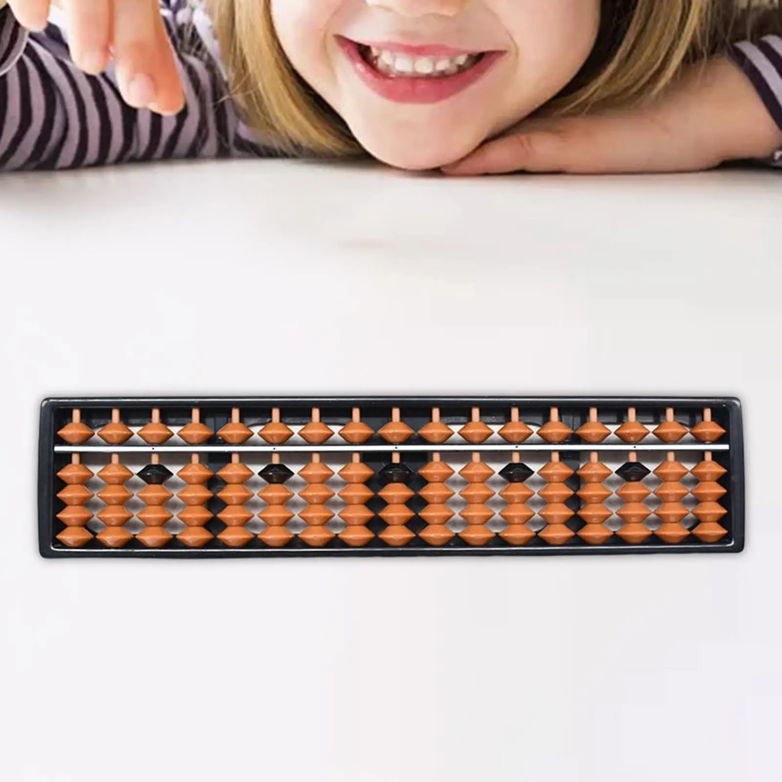 Professional 17 Column Math Abacus Montessori Toy 17 Digit Rods Wooden Abacus for Adults