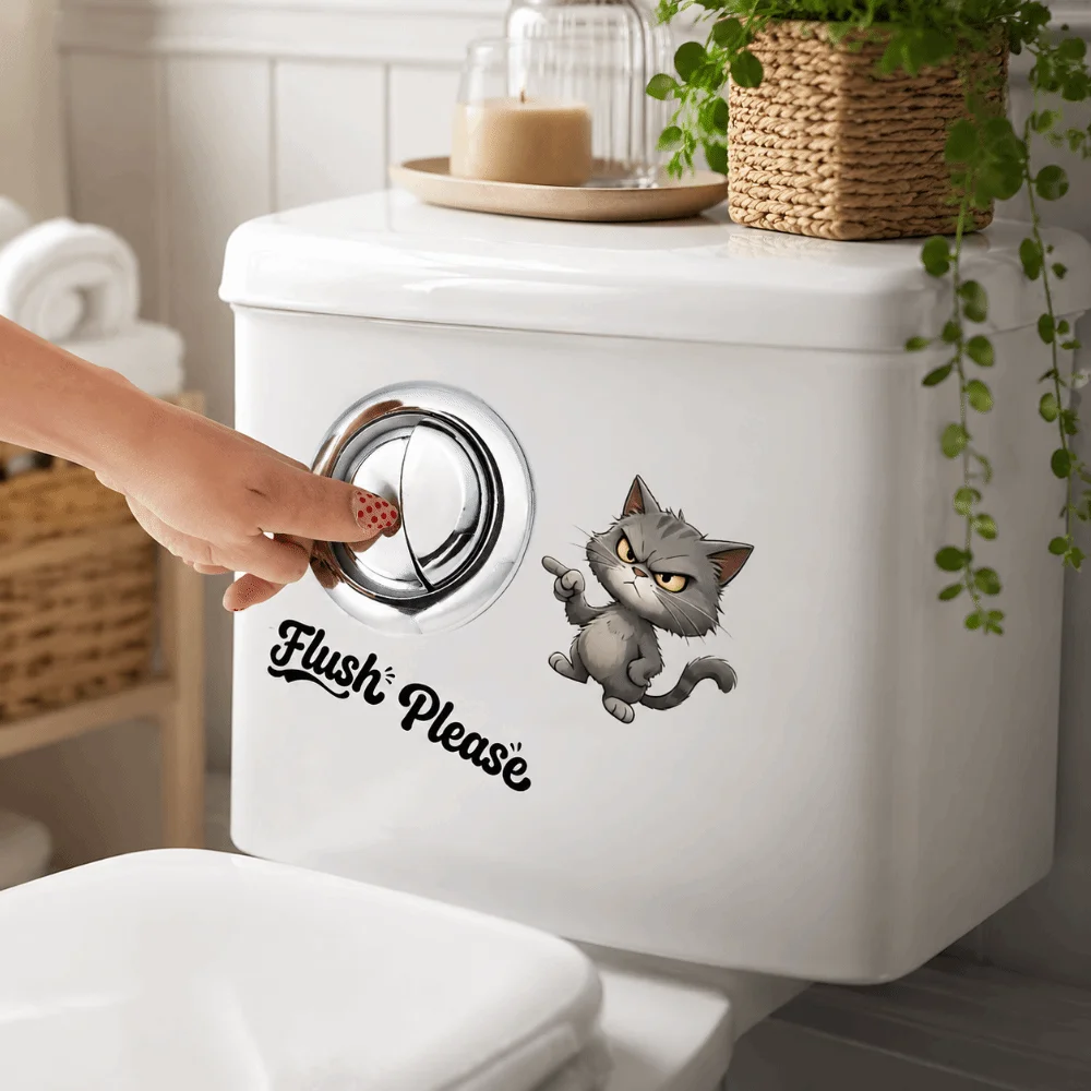 Cartoon Self-adhesive Toilet Sticker PVC Decoration Wall Sticker Funny Waterproof Bathroom Decal Home Decor