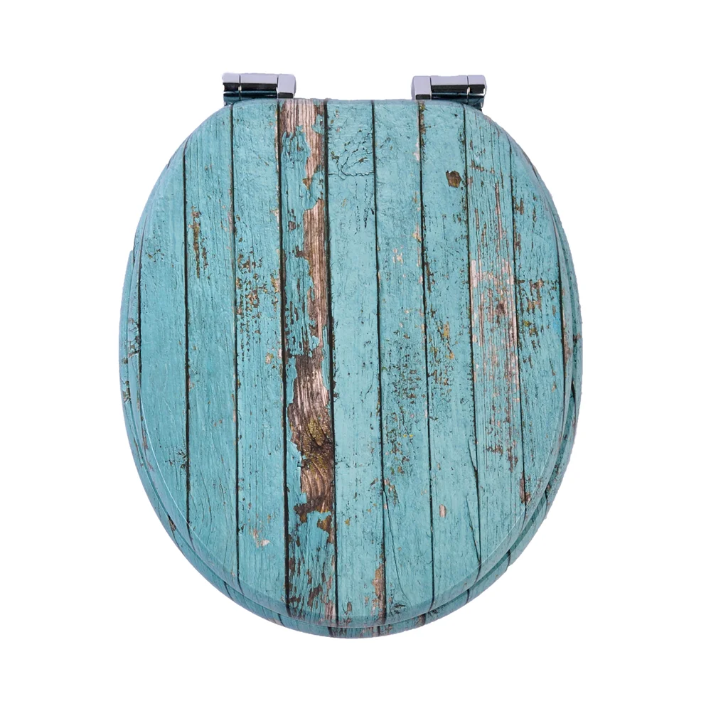 Universeller Toilettendeckel mit Absenkautomatik, WC-Sitz aus Holz, MDF-Toilettendeckel, Tragfähigkeit bis 190 kg, einfache Installation, Zinklegierungsscharnier, antibakteriell und leicht zu