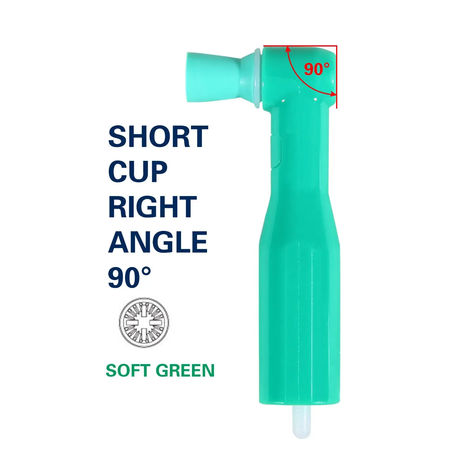 100 pcs Dental Disposable Prophy Angles Cups Contra Angle Green Soft Cup Green Color