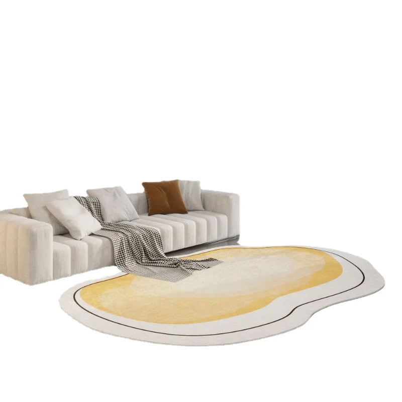 

Irregular Shaped Living Room Carpet Light Luxury Advanced Minimalist Bedroom Sofa and Tea Table Floor Mat