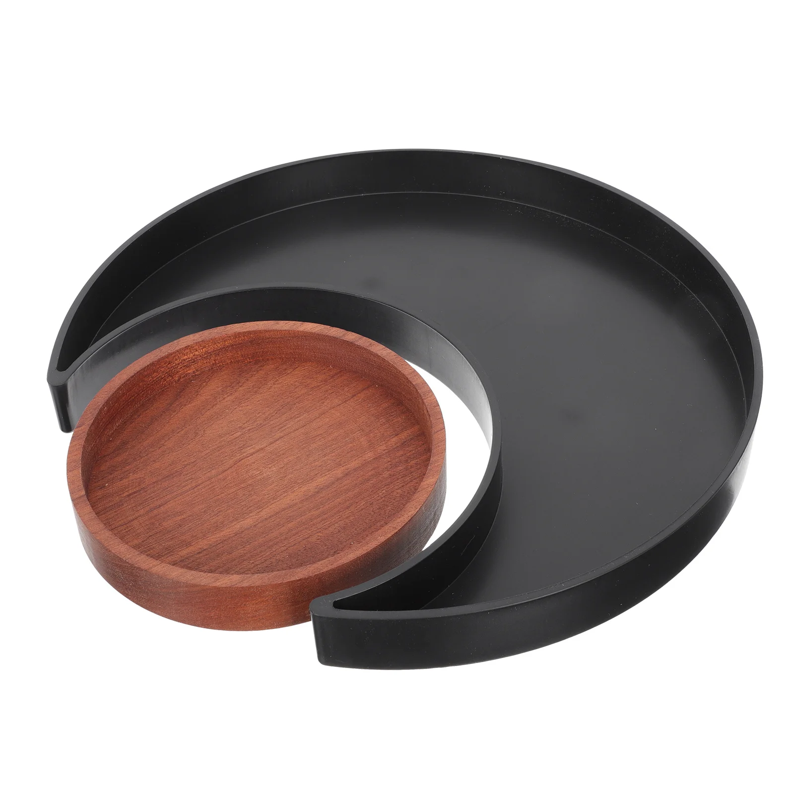 

1Set Moon Round Shape Wooden Storage Tray Multipurpose Jewelry Sundries Cosmetics Organizer Essential Oil Display Tray