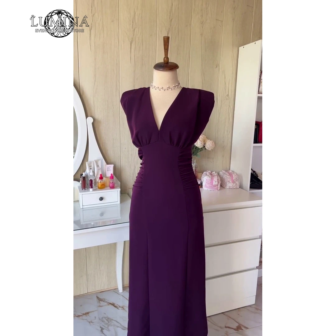 

Lumina Prom Dress 2026 Woman Dresses Elegant V-neck Custom Made A Word Women's Formal Evening Gowns Purple Birthday Dress Luxury