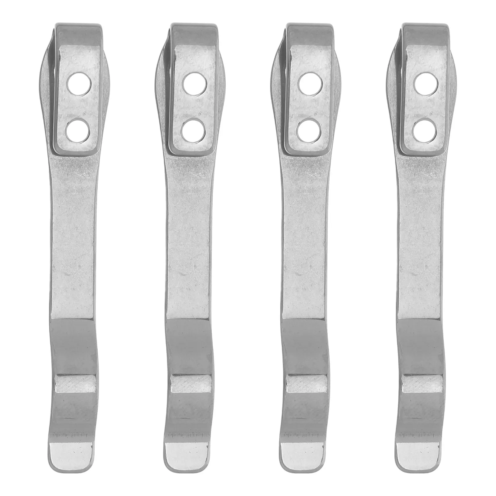 4Pcs Reinforced Stainless Steel Pocket Clip Set Universal DIY Knife Clip Replacement for Tools Flashlights Wallets Gear Kitchen