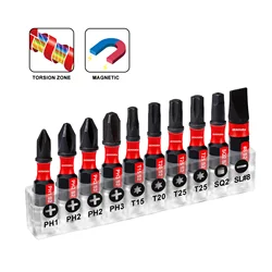 Geinxurn 1 Inches Torx Screwdriver Bit Set(T7-T40 ),Impact Tough Magnetic S2 Alloy Steel Star Bit with Sase
