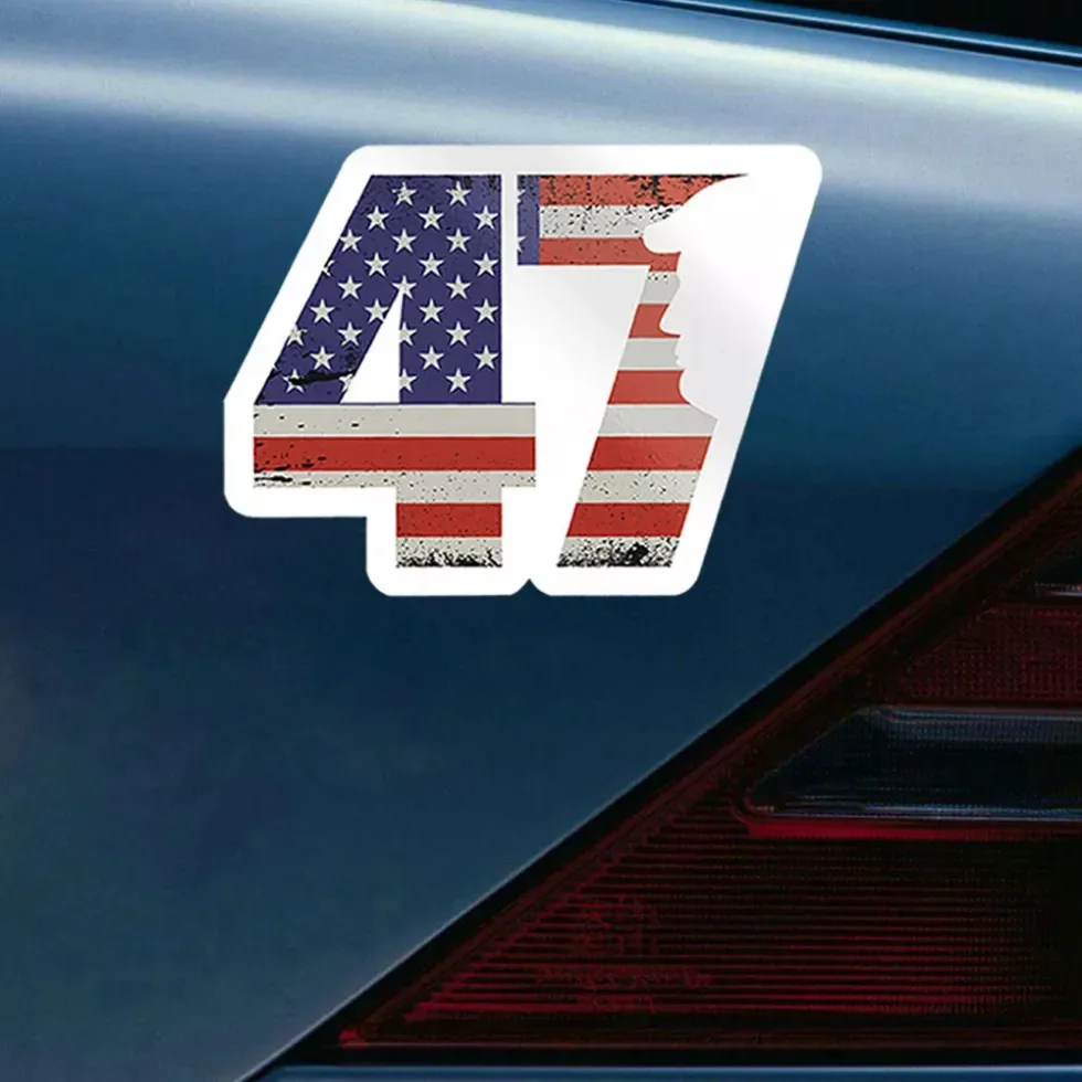 

1pc Car 47th President Trump Emblem Sticker Auto Accessories Car Body Decorative Sticker American Flag Styling Decal Badge