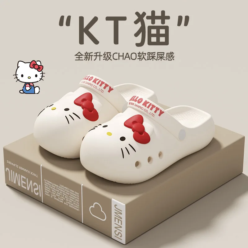 Fashion Cute 2026 Summer New Sanrio Hello Kitty Cartoon Cute Lovely Good Quality Beige Coffee Comfortable Women Girls Sandals - view 2