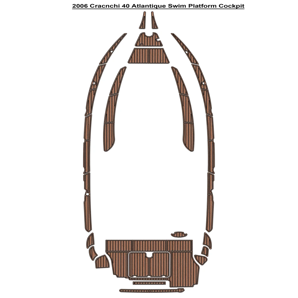 

2006 Cracnchi 40 Atlantique Swim Platform Cockpit Pad Boat EVA Foam Faux Teak Deck Floor Mat SeaDek Style Self Adhesive cf6dn71