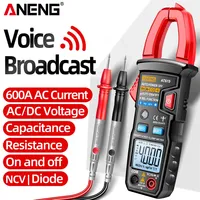 ANENG AT619 Clamp Meter Voice Broadcast AC Current Multimeter Ammeter Voltage Tester Car Amp Hz Capacitance NCV Ohm Tester Tools