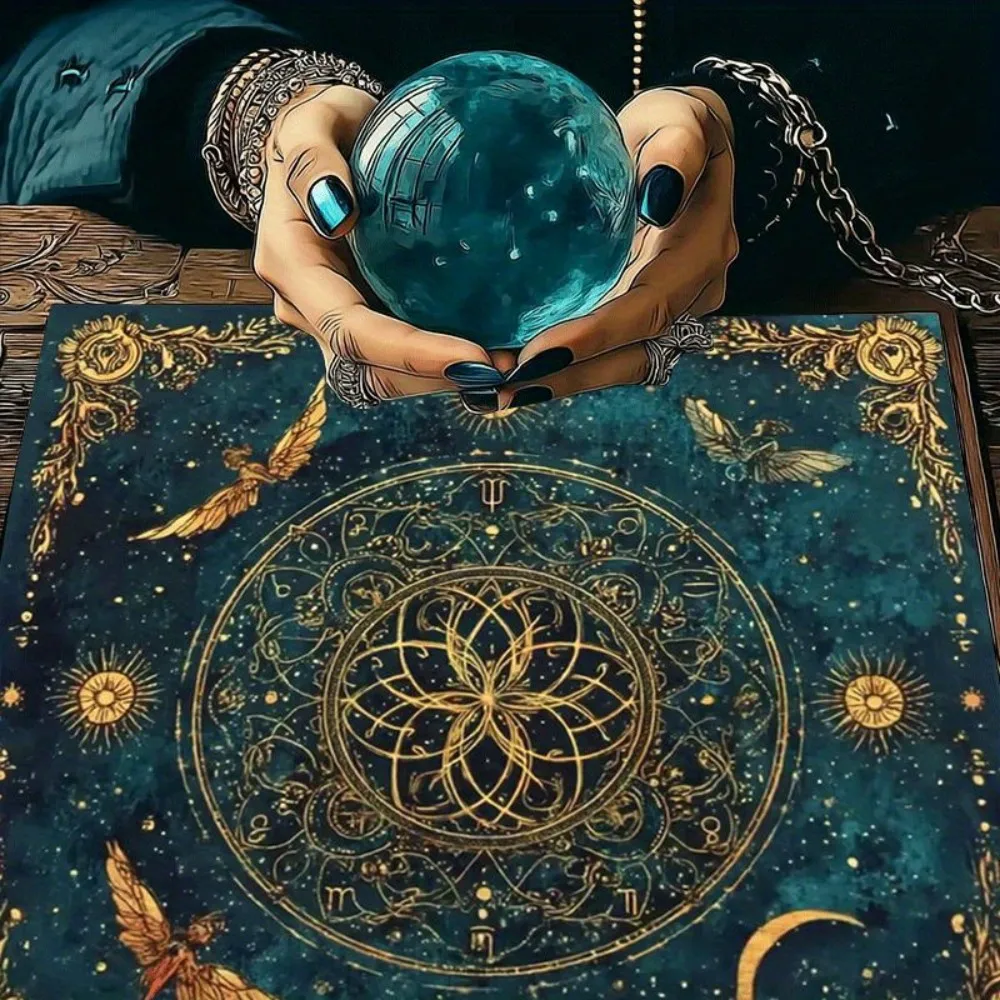 VIKAMA Mystical Starry Sky Patterned Tablecloth, For Divination And Prophecy Card Games, Party, Altar Cloth, Mystical Home Decor view 2