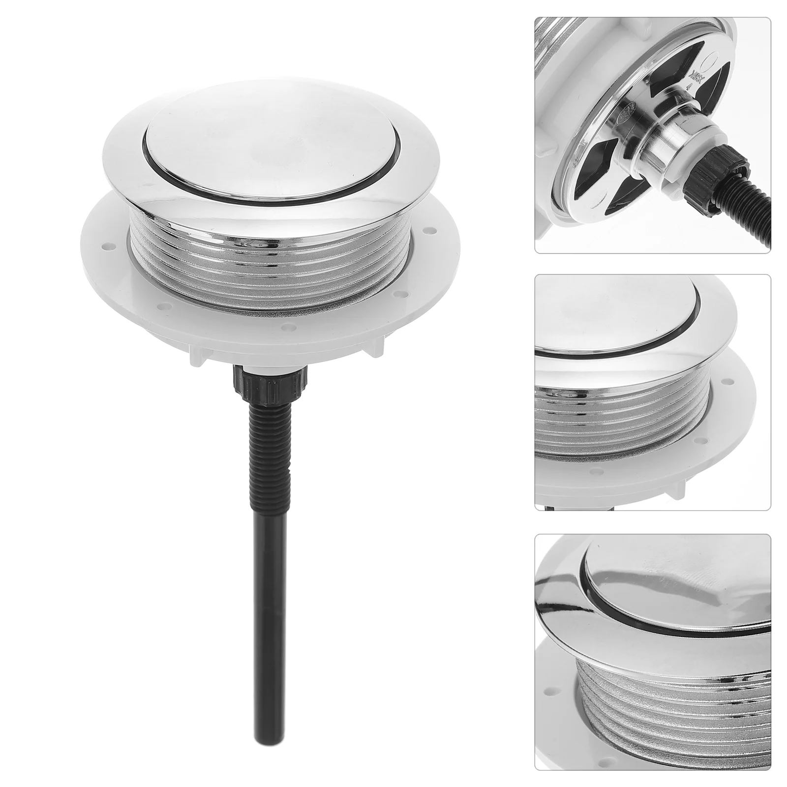 

Toilet Siphon Push Button Water Tank Single Tie Rod Closestool Seat Supplies Flushing