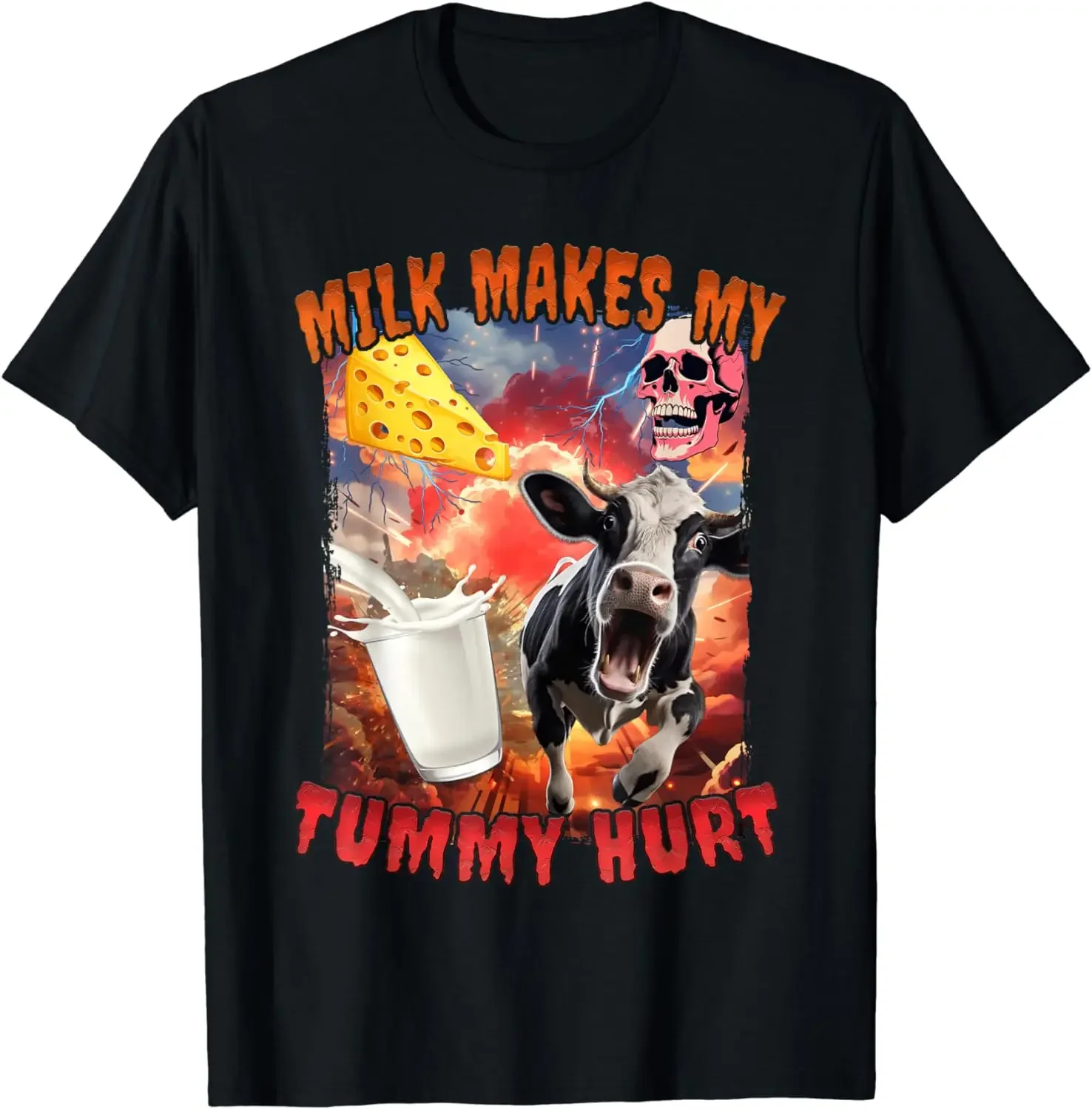 

Milk Makes My Tummy Hurt T-Shirt Short Sleeve Outfits vintage new in tops & tees anime clothes new in tops & tees heavyweight