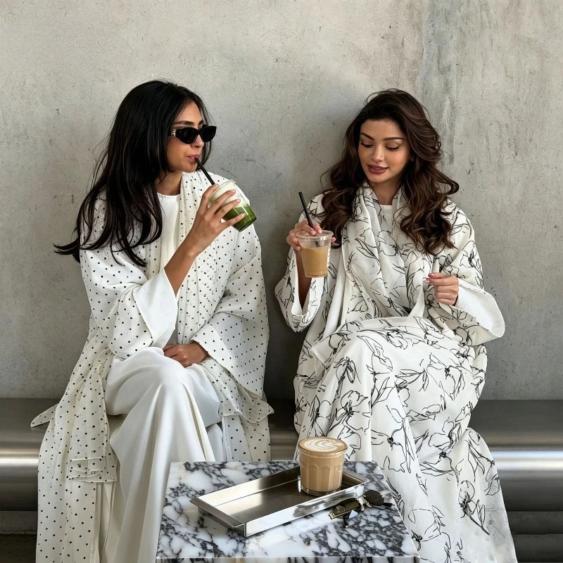 

Eid Women Abaya Dress Print Scarf Dubai Jalabiya Ramadan Vestidos Largos Elegant Party Dresses Arab Long Robe Morocco Kaftan