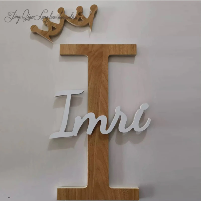 Custom Made Wooden Letters Crown Wall Hanging, Baby Name Sign, Kids Room Decor, Nursery Decor