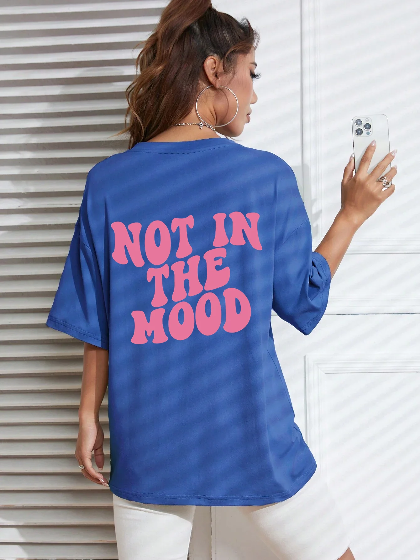 Not In The Mood Printed Women T-Shirts cool Oversize Tshirts Cotton Breathable tee Shirts Vintage Crewneck Female T Shirts