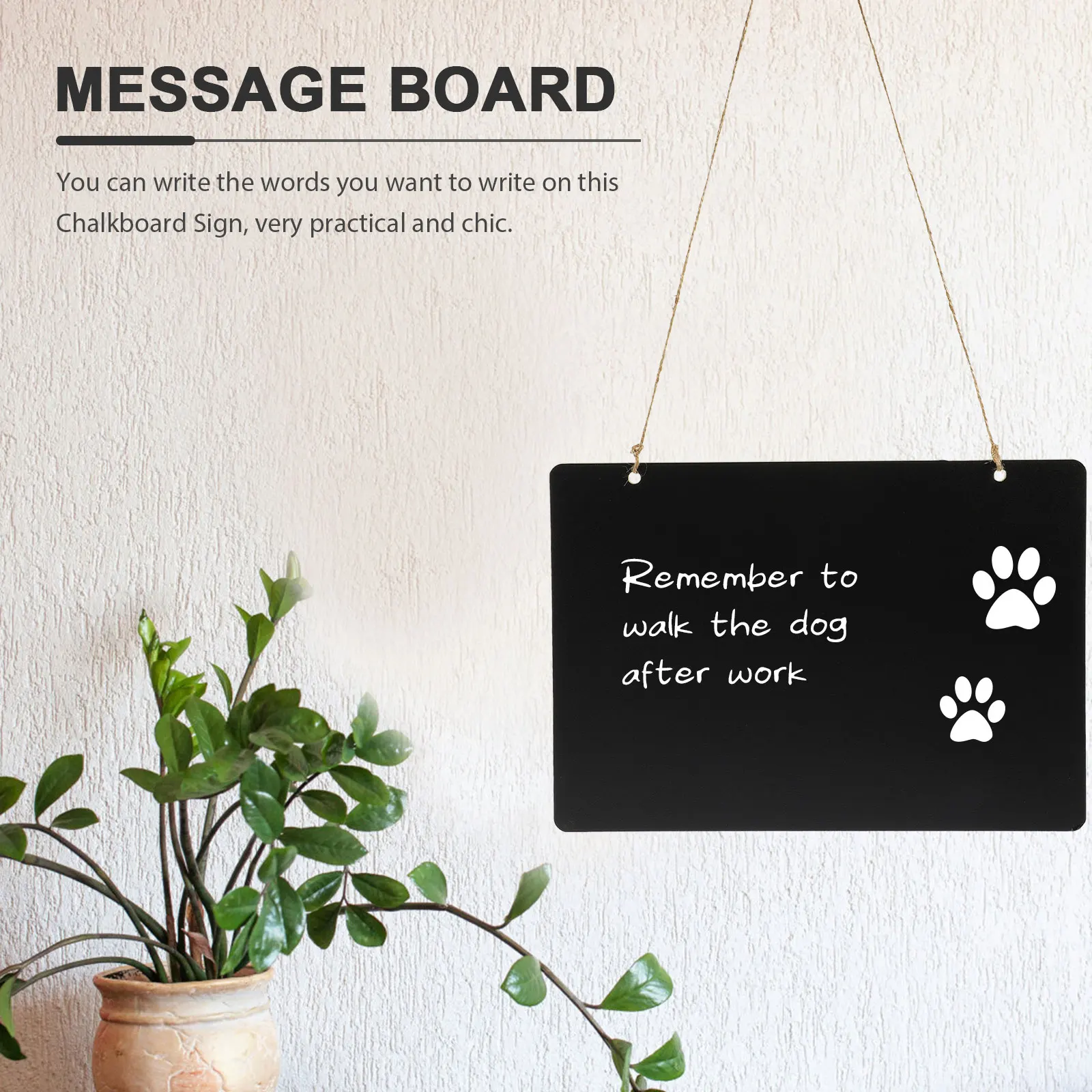 

Double Sided Memo Board Wall Hanging Chalkboard Signs Label Black Lightweight Eco Friendly No Odor Practical