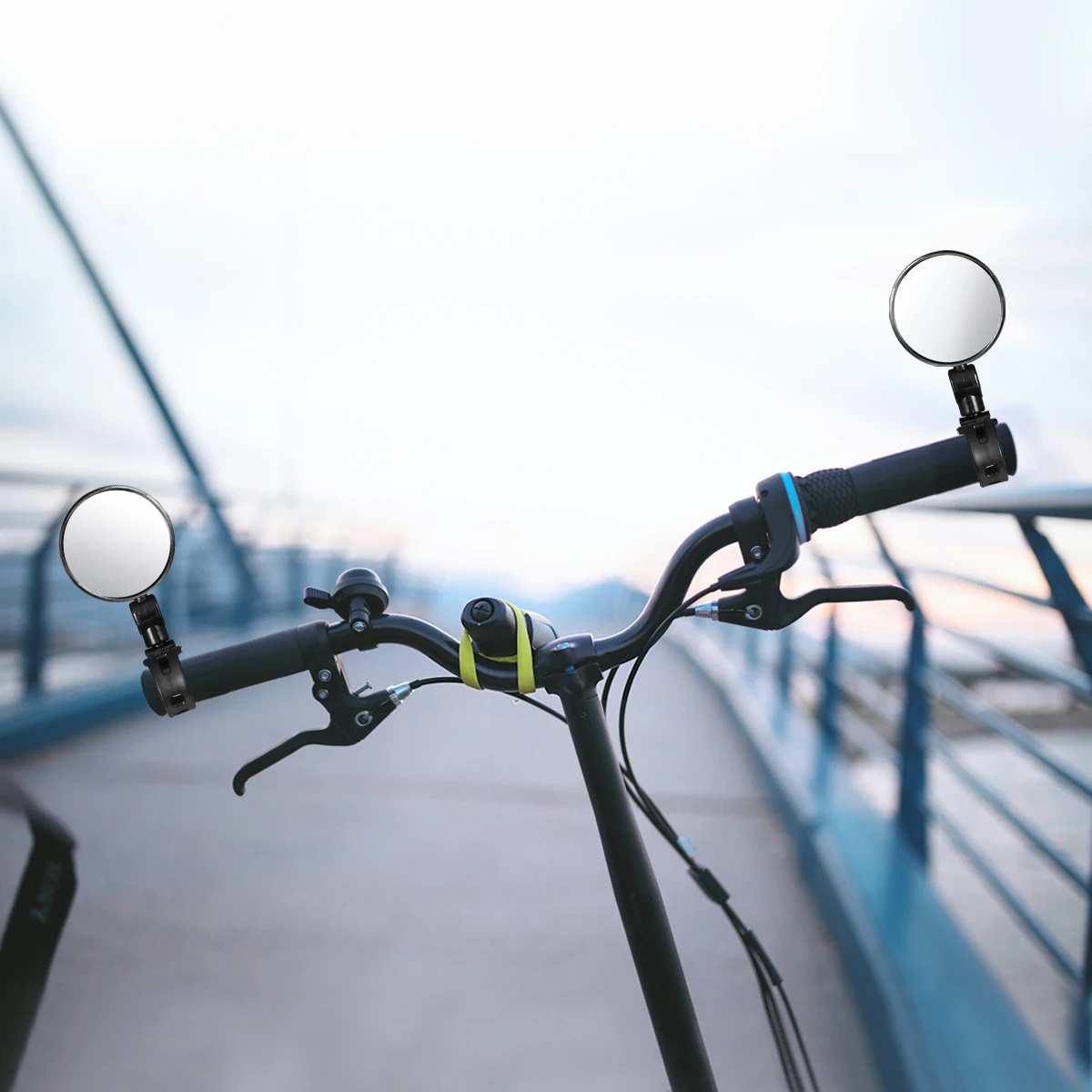 2Pcs Bike Rear View Mirror Adjustable Belt Fast Install Durable Long Lasting Use for 15-35mm Handlebar Cycling