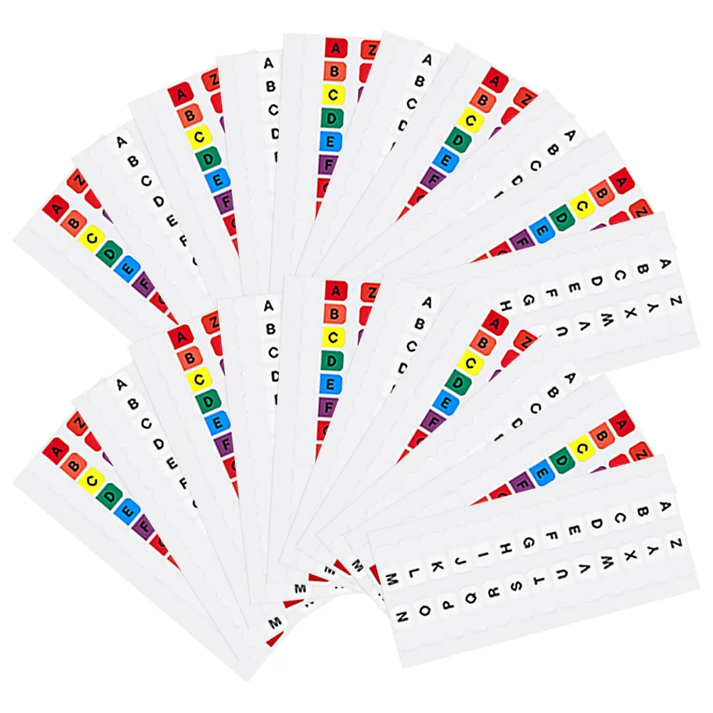 20 مجموعة من علامات تبويب الفهرس A-Z بيضاء ملونة من مادة PVC مقاومة للماء علامات الصفحة اللاصقة علامات تبويب الكتب الأبجدية لملفات المكاتب المدرسية المفكرة #5